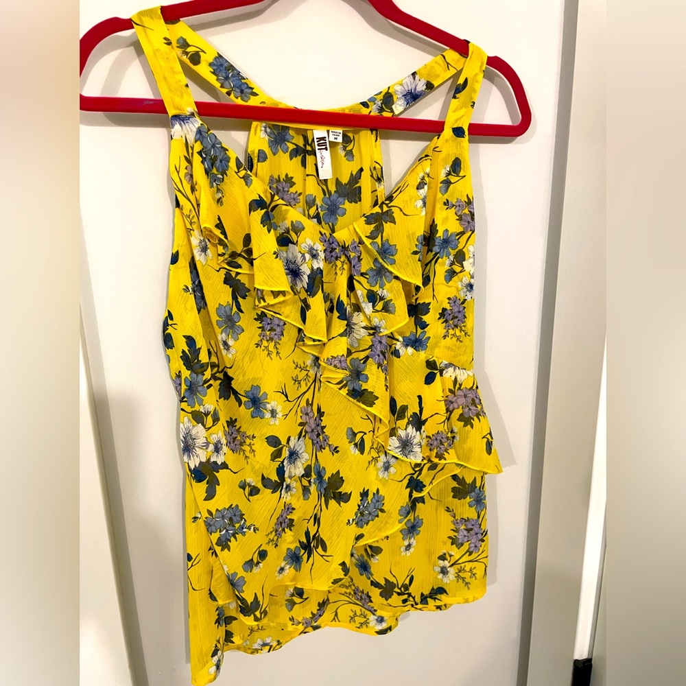 Kut from the Kloth Frilly Floral Tank